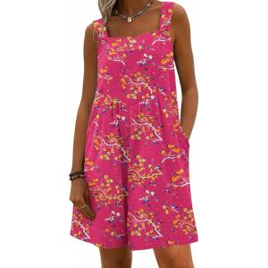 image:imageEkouaer Womens Overalls Summer Rompers Sleeveless Short Jumpsuits Casual Beach Vacation Outfits with PocketsFloral Rose