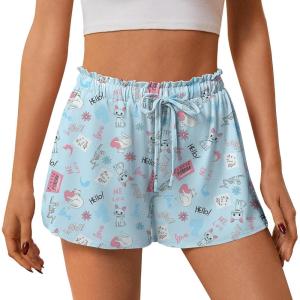 image:imageEkouaer Womens Pajama Shorts 2026 Soft Sleep Shorts Casual Pj Short Comfy Pajama Short Summer Drawstring Pajama BottomsCartoon Cat