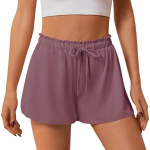 image:imageEkouaer Womens Pajama Shorts 2026 Soft Sleep Shorts Casual Pj Short Comfy Pajama Short Summer Drawstring Pajama BottomsGrey Purple