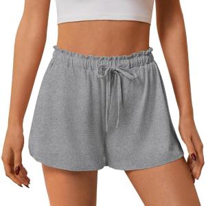 image:imageEkouaer Womens Pajama Shorts 2026 Soft Sleep Shorts Casual Pj Short Comfy Pajama Short Summer Drawstring Pajama BottomsLight Grey