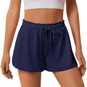 image:imageEkouaer Womens Pajama Shorts 2026 Soft Sleep Shorts Casual Pj Short Comfy Pajama Short Summer Drawstring Pajama BottomsNavy Blue