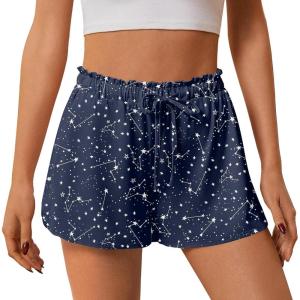 image:imageEkouaer Womens Pajama Shorts 2026 Soft Sleep Shorts Casual Pj Short Comfy Pajama Short Summer Drawstring Pajama BottomsNavy Star