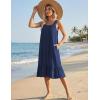 image:imageEkouaer Cotton Nightgowns for Women Long Sleeveless Nightgown Victorian Sleep Dress with Pockets Night Shirt Lounge DressNavy Blue