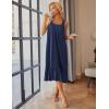 image:imageEkouaer Cotton Nightgowns for Women Long Sleeveless Nightgown Victorian Sleep Dress with Pockets Night Shirt Lounge DressNavy Blue