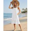 image:imageEkouaer Cotton Nightgowns for Women Long Sleeveless Nightgown Victorian Sleep Dress with Pockets Night Shirt Lounge DressWhite