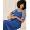 image:imageEkouaer Nightgowns for Women Cotton Long Night Gowns Plus Size Moo Moos Short Sleeve House Dress Soft Sleep Shirts S5XLNavy