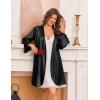 image:imageEkouaer Silk Robe for Women Short Satin Robe 34 Sleeves Lace Trim Kimono Bathrobe Sexy Bride Bridsmaid Sleepwear with PocketBlack