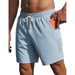 image:imageEkouaer Mens Swim Trunks 7 Inch Quick Dry Breathable Board Shorts Beach Bathing Suit Lightweight Swimsuit SwimwearLight Blue