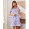 image:imageEkouaer Cotton Nightgowns for Women Vintage Victorian Night Gowns Short Sleeve Sleep Shirts Lace Sleep Dress Soft SleepwearFloral Purple