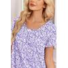 image:imageEkouaer Cotton Nightgowns for Women Vintage Victorian Night Gowns Short Sleeve Sleep Shirts Lace Sleep Dress Soft SleepwearFloral Purple