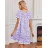 image:imageEkouaer Cotton Nightgowns for Women Vintage Victorian Night Gowns Short Sleeve Sleep Shirts Lace Sleep Dress Soft SleepwearFloral Purple