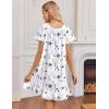 image:imageEkouaer Cotton Nightgowns for Women Vintage Victorian Night Gowns Short Sleeve Sleep Shirts Lace Sleep Dress Soft SleepwearFloral White