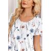 image:imageEkouaer Cotton Nightgowns for Women Vintage Victorian Night Gowns Short Sleeve Sleep Shirts Lace Sleep Dress Soft SleepwearFloral White