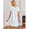 image:imageEkouaer Cotton Nightgowns for Women Vintage Victorian Night Gowns Short Sleeve Sleep Shirts Lace Sleep Dress Soft SleepwearFlowers Blue White