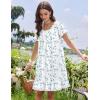 image:imageEkouaer Cotton Nightgowns for Women Vintage Victorian Night Gowns Short Sleeve Sleep Shirts Lace Sleep Dress Soft SleepwearFlowers Blue White