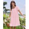 image:imageEkouaer Cotton Nightgowns for Women Vintage Victorian Night Gowns Short Sleeve Sleep Shirts Lace Sleep Dress Soft SleepwearFlowers Pink