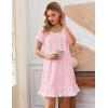 image:imageEkouaer Cotton Nightgowns for Women Vintage Victorian Night Gowns Short Sleeve Sleep Shirts Lace Sleep Dress Soft SleepwearFlowers Pink