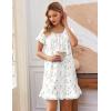 image:imageEkouaer Cotton Nightgowns for Women Vintage Victorian Night Gowns Short Sleeve Sleep Shirts Lace Sleep Dress Soft SleepwearFlowers White
