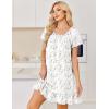 image:imageEkouaer Cotton Nightgowns for Women Vintage Victorian Night Gowns Short Sleeve Sleep Shirts Lace Sleep Dress Soft SleepwearFlowers White