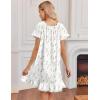 image:imageEkouaer Cotton Nightgowns for Women Vintage Victorian Night Gowns Short Sleeve Sleep Shirts Lace Sleep Dress Soft SleepwearFlowers White