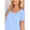 image:imageEkouaer Cotton Nightgowns for Women Vintage Victorian Night Gowns Short Sleeve Sleep Shirts Lace Sleep Dress Soft SleepwearLight Blue