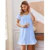 image:imageEkouaer Cotton Nightgowns for Women Vintage Victorian Night Gowns Short Sleeve Sleep Shirts Lace Sleep Dress Soft SleepwearLight Blue