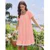 image:imageEkouaer Cotton Nightgowns for Women Vintage Victorian Night Gowns Short Sleeve Sleep Shirts Lace Sleep Dress Soft SleepwearPink