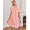 image:imageEkouaer Cotton Nightgowns for Women Vintage Victorian Night Gowns Short Sleeve Sleep Shirts Lace Sleep Dress Soft SleepwearPink