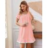 image:imageEkouaer Cotton Nightgowns for Women Vintage Victorian Night Gowns Short Sleeve Sleep Shirts Lace Sleep Dress Soft SleepwearPink