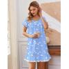 image:imageEkouaer Cotton Nightgowns for Women Vintage Victorian Night Gowns Short Sleeve Sleep Shirts Lace Sleep Dress Soft SleepwearWhite Bird