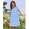 image:imageEkouaer Cotton Nightgowns for Women Vintage Victorian Night Gowns Short Sleeve Sleep Shirts Lace Sleep Dress Soft SleepwearWhite Bird