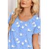 image:imageEkouaer Cotton Nightgowns for Women Vintage Victorian Night Gowns Short Sleeve Sleep Shirts Lace Sleep Dress Soft SleepwearWhite Bird
