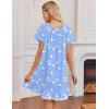 image:imageEkouaer Cotton Nightgowns for Women Vintage Victorian Night Gowns Short Sleeve Sleep Shirts Lace Sleep Dress Soft SleepwearWhite Bird