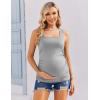 image:imageEkouaer Maternity Tank Tops 3 Pack Square Neck Pregnancy Shirts for Women Summer Ruched Side Sleeveless Pregnant Clothes TopBlackLight GreyWhite