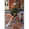 image:imageEkouaer Women 2 Pieces Outfit Sweatsuit Matching Lounge Set Long Sleeve Sweatshirt Shorts Comfy Loungewear Pajamas Fall Clothes Dark Green M