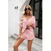 image:imageEkouaer Women Pajama Sets Waffle Knit Lounge Sets Short Sleeves Crop Top 2 Piece Pj Shorts Set