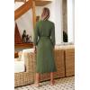 image:imageEkouaer Women Robes Long Knit Bathrobe Lightweight Soft Kimono Robes Casual Ladies Loungewear with PocketsArmy Green