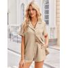 image:imageEkouaer Womens 2 Piece Lounge Set Short Sleeve Button Down Shirt Vacation Outfits Casual Loungewear with Pockets