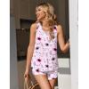 image:imageEkouaer Womens Pajama Sets Sleeveless Tank Tops and Split Shorts Pjs Set Soft Comfy Summer 2 Piece SleepwearCat