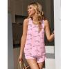 image:imageEkouaer Womens Pajama Sets Sleeveless Tank Tops and Split Shorts Pjs Set Soft Comfy Summer 2 Piece SleepwearPink Love