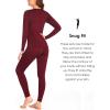 image:imageEkouaer Womens Thermal Underwear Sets Micro Fleece Lined Long Johns Base Layer Thermals 2 Pieces SetWine Red