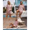 image:imageEkouaer Womens Waffle Knit Pajamas Set Short Sleeve Top with Shorts Matching Lounge Sets Loungewear Sweatsuit with Pockets