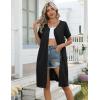 image:imageEkouaer Zipper Robes for Women Short Knit Bathrobes Lightweight Knee Length Housecoat with Pockets Nightgown S3XLBlack