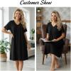 image:imageEkouaer Zipper Robes for Women Short Knit Bathrobes Lightweight Knee Length Housecoat with Pockets Nightgown S3XLBlack