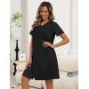 image:imageEkouaer Zipper Robes for Women Short Knit Bathrobes Lightweight Knee Length Housecoat with Pockets Nightgown S3XLBlack