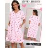 image:imageEkouaer Zipper Robes for Women Short Knit Bathrobes Lightweight Knee Length Housecoat with Pockets Nightgown S3XLCherry