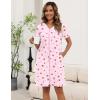 image:imageEkouaer Zipper Robes for Women Short Knit Bathrobes Lightweight Knee Length Housecoat with Pockets Nightgown S3XLCherry