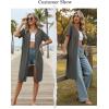 image:imageEkouaer Zipper Robes for Women Short Knit Bathrobes Lightweight Knee Length Housecoat with Pockets Nightgown S3XLDark Gray