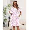 image:imageEkouaer Zipper Robes for Women Short Knit Bathrobes Lightweight Knee Length Housecoat with Pockets Nightgown S3XLPink Bow