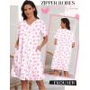 image:imageEkouaer Zipper Robes for Women Short Knit Bathrobes Lightweight Knee Length Housecoat with Pockets Nightgown S3XLPink Bow
